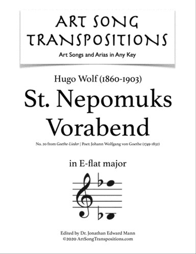 WOLF: St. Nepomuks Vorabend (transposed to E-flat major)