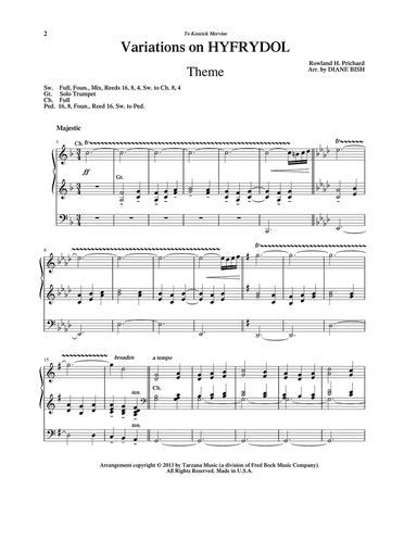 Variations on Hyfrydol (arr. Diane Bish)