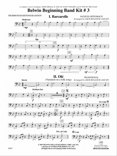 Belwin Beginning Band Kit #3: 1st Trombone