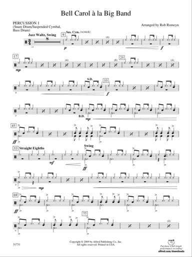 Bell Carol a la Big Band: 1st Percussion