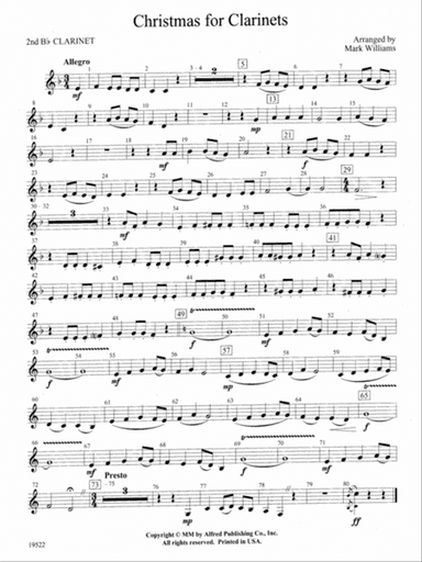 Christmas for Clarinets: 2nd B-flat Clarinet