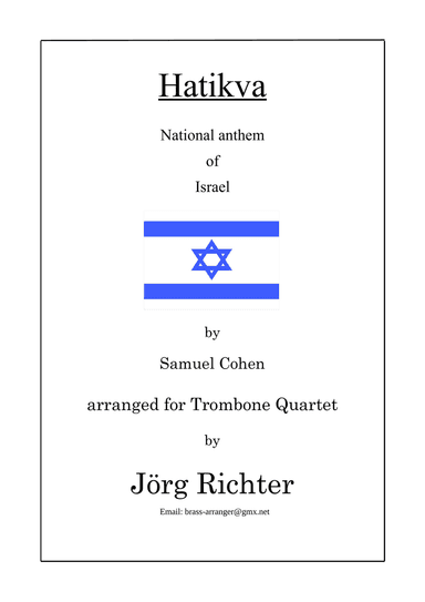 Hatikva (National Anthem of Israel) for Trombone Quartet