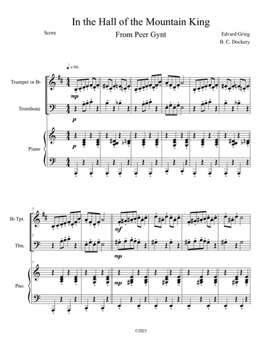In the Hall of the Mountain King (Trumpet and Trombone Duet with Piano Accompaniment)