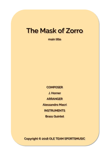 Mask Of Zorro Score