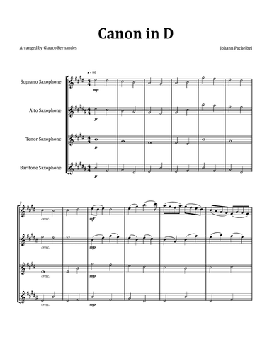 Canon by Pachelbel - Woodwind Quartet