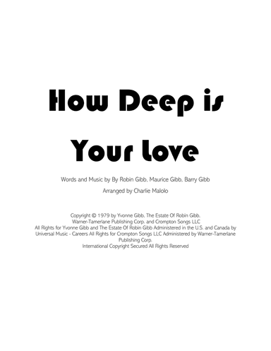 How Deep Is Your Love