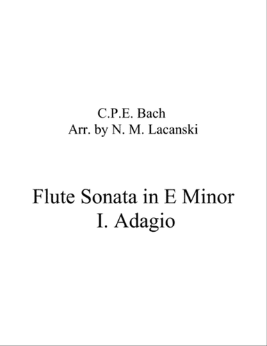 Flute Sonata in E Minor I. Adagio