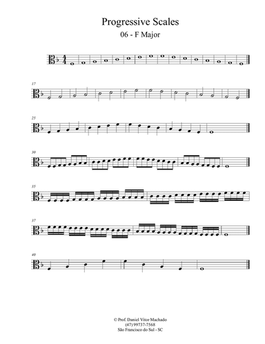 Progressive Scales - Viola - F Major