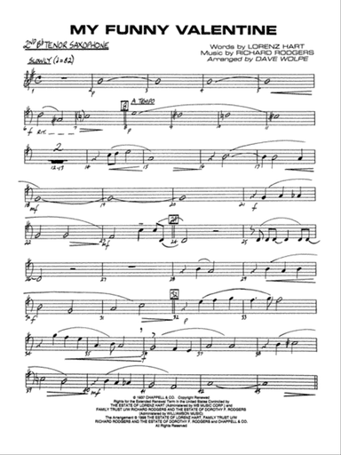 My Funny Valentine: 2nd B-flat Tenor Saxophone