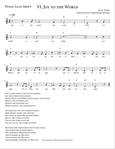 Joy to the World for Piano (Lead Sheet)