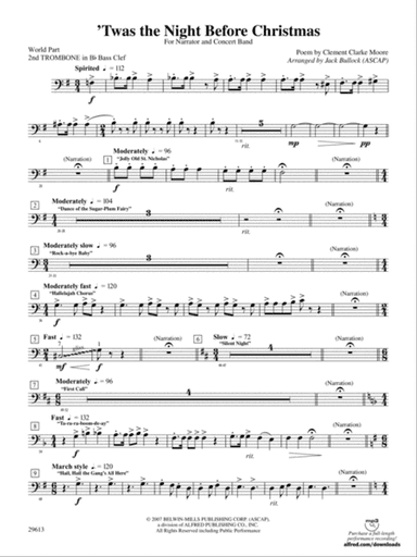 T'was the Night Before Christmas: (wp) 2nd B-flat Trombone B.C.