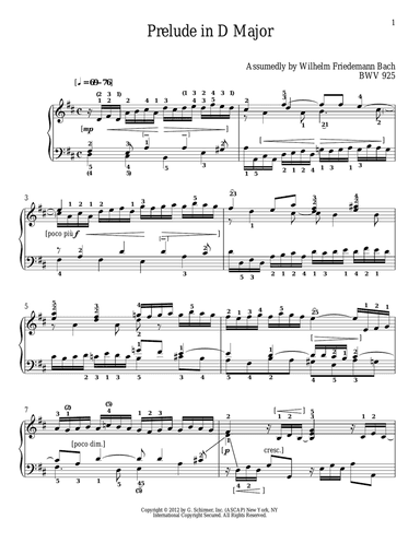 Prelude In D Major, BMV 925