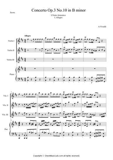 Concerto Op.3 No.10 in B minor RV 580 I. Allegro