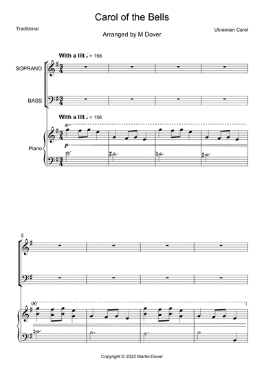 Carol of the Bells - 2 part choir - SB - Mixed Voices