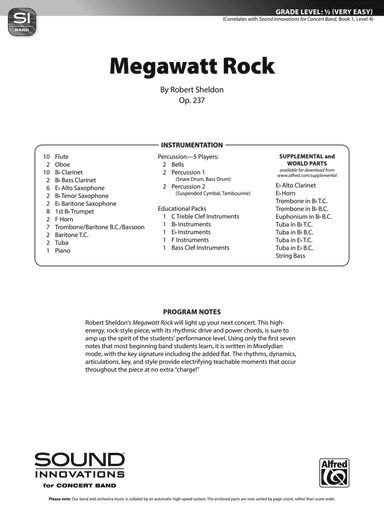 Megawatt Rock: Score