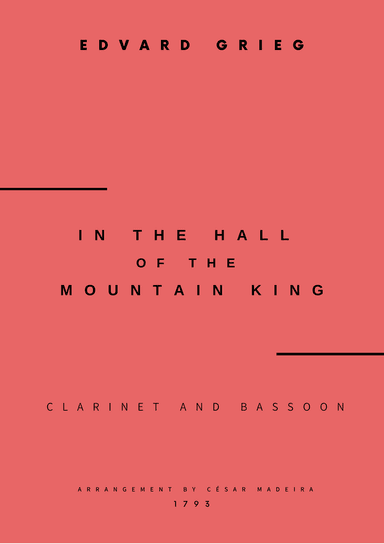 In The Hall Of The Mountain King - Bb Clarinet and Bassoon (Full Score and Parts)
