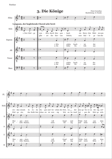 Peter Cornelius Weihnachtslieder - 3. Die Könige - mit Flöte