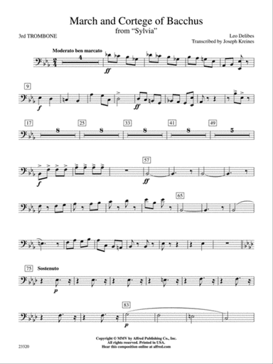 March and Cortege of Bacchus: 3rd Trombone
