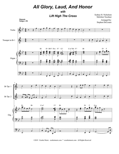 All Glory, Laud, And Honor (with "Lift High The Cross" - Brass Quartet & Organ - Alternate Version)
