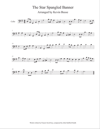 The Star Spangled Banner - Cello