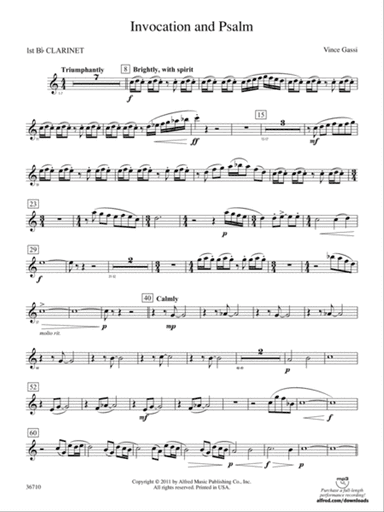 Invocation and Psalm: 1st B-flat Clarinet