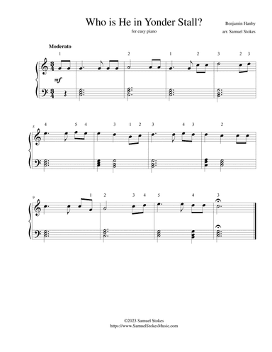 Who is He in Yonder Stall? - for easy piano