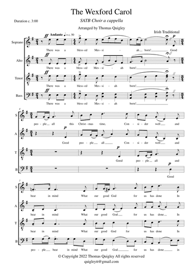 The Wexford Carol ( SATB a cappella)