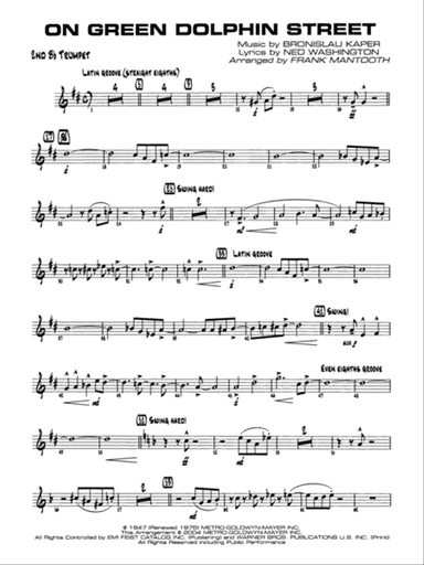 On Green Dolphin Street: 2nd B-flat Trumpet