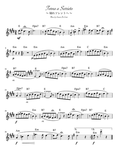 "Torna a surriento" E major