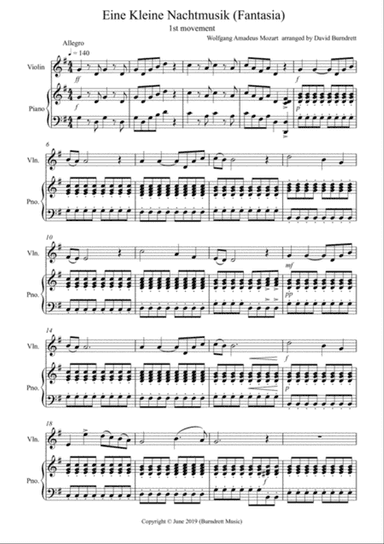 Eine Kleine Nachtmusik (Fantasia) 1st Movement for Violin and Piano