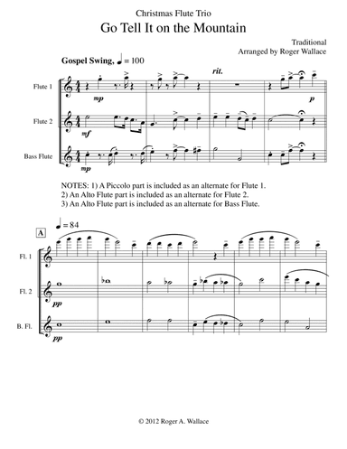 Go Tell It on the Mountain (Flute Trio)