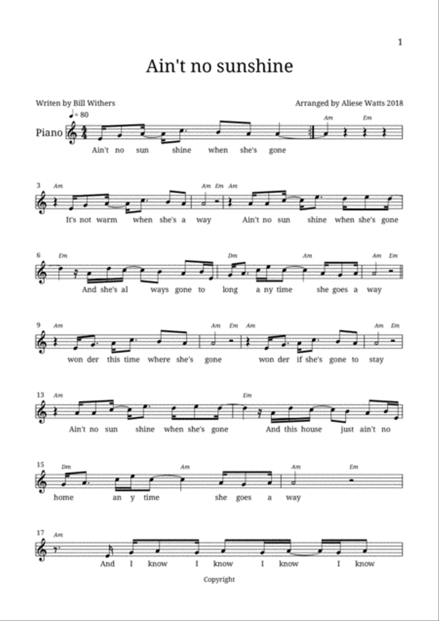 Ain't No Sunshine