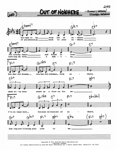 Out Of Nowhere (Low Voice)