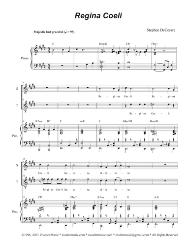 Regina Coeli (2-part choir - (Soprano and Tenor)