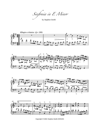 Sinfonia in E Minor