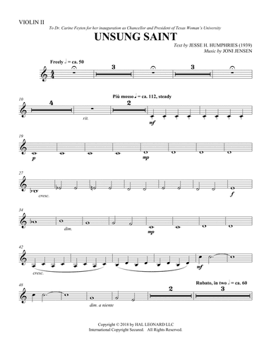 Unsung Saint - Violin 2