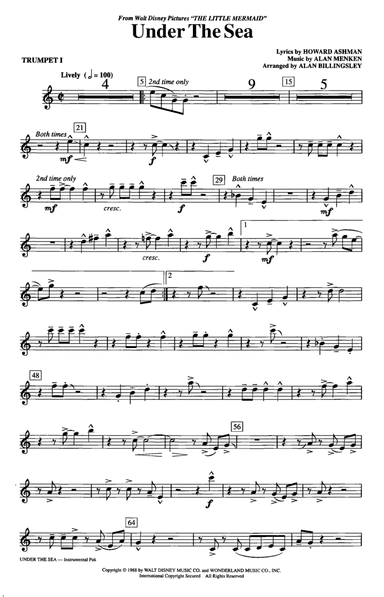 Under The Sea (arr. Alan Billingsley) - Trumpet 1