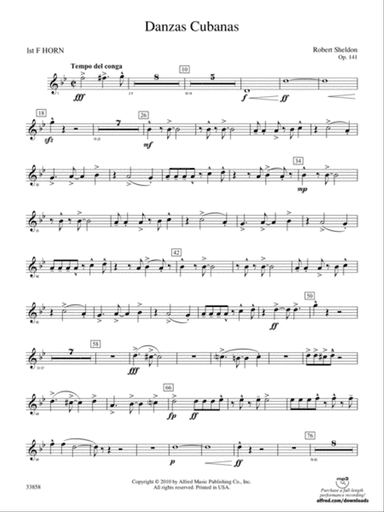 Danzas Cubanas: 1st F Horn