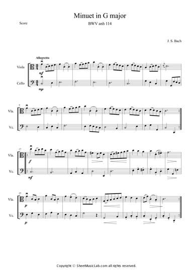 Minuet in G Major BWV anh 114 (in C)