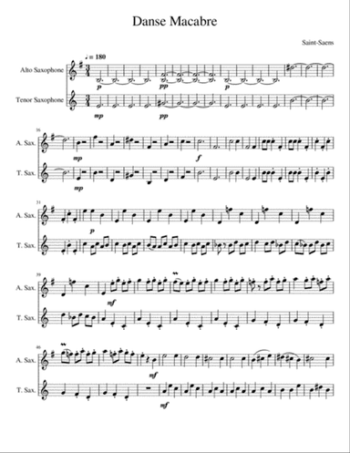 Danse Macabre for Saxophone Duet