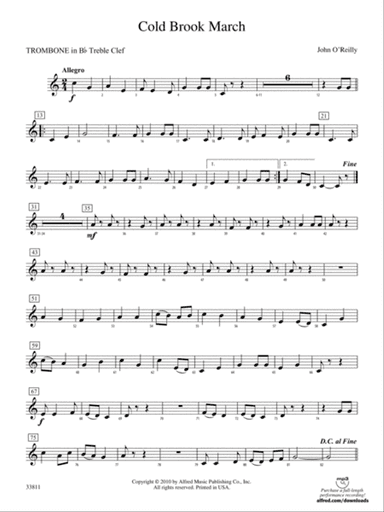 Cold Brook March: (wp) 1st B-flat Trombone T.C.