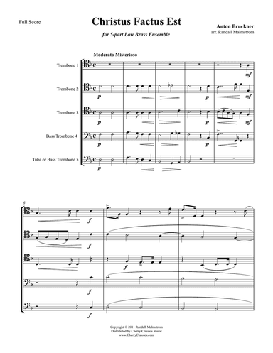 Cristus Factus Est for 5-part Low Brass Ensemble