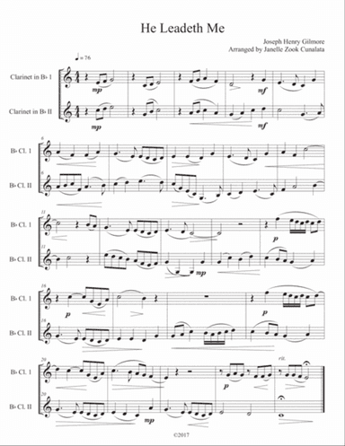 He Leadeth Me (Clarinet Duet)