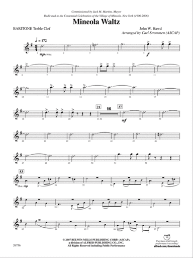 Mineola Waltz: Baritone T.C.