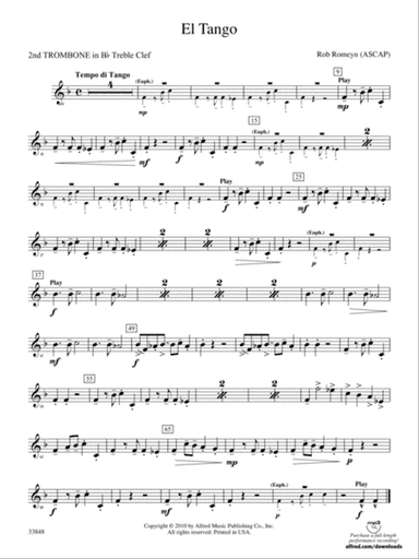 El Tango: (wp) 2nd B-flat Trombone T.C.
