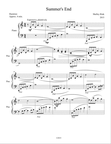 Summer's End, for Piano