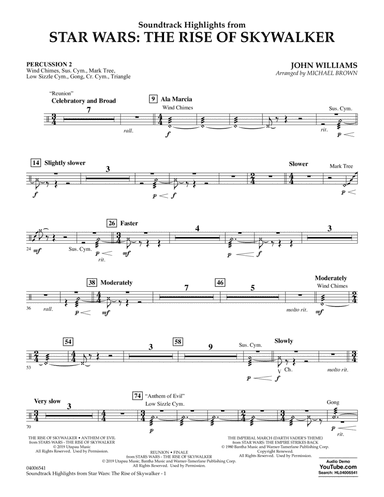 Soundtrack Highlights from Star Wars: The Rise of Skywalker - Percussion 2
