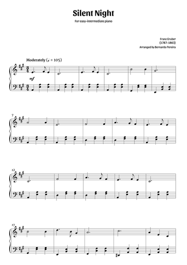 Hickory Dickory Dock (easy piano – E major)