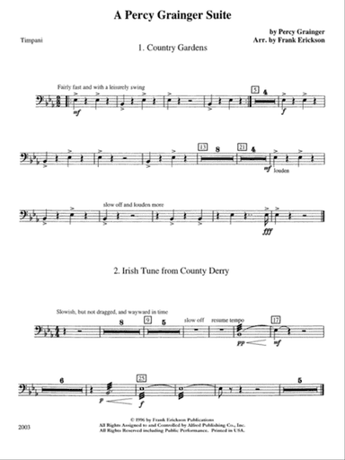 A Percy Grainger Suite: Timpani