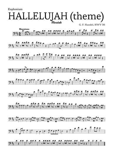 Aleluia (HALLELUJAH), of the Messiah - for Euphonium and accompaniment